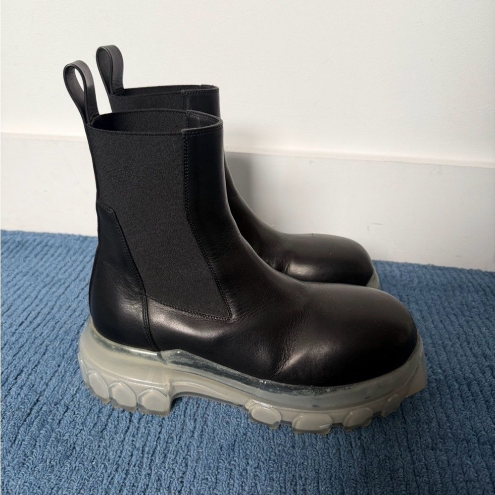 Rick Owens Beatle Bozo Chelsea Boots with Translucent Sole